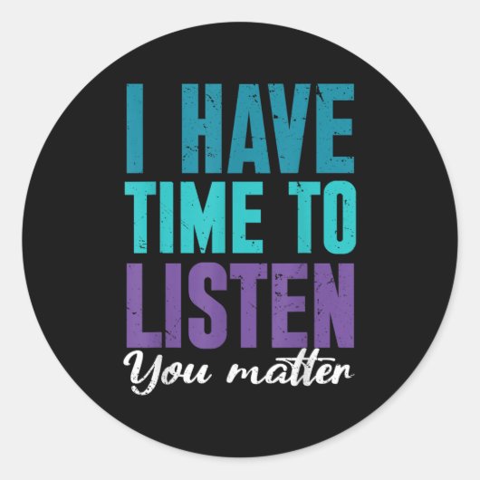 Suicide Prevention You _ I For Suprters  Ronde Sticker (Voorkant)