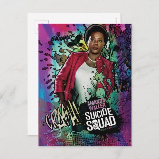Suicide Squad | Amanda Waller Character Graffiti Briefkaart (Voorkant / Achterkant)