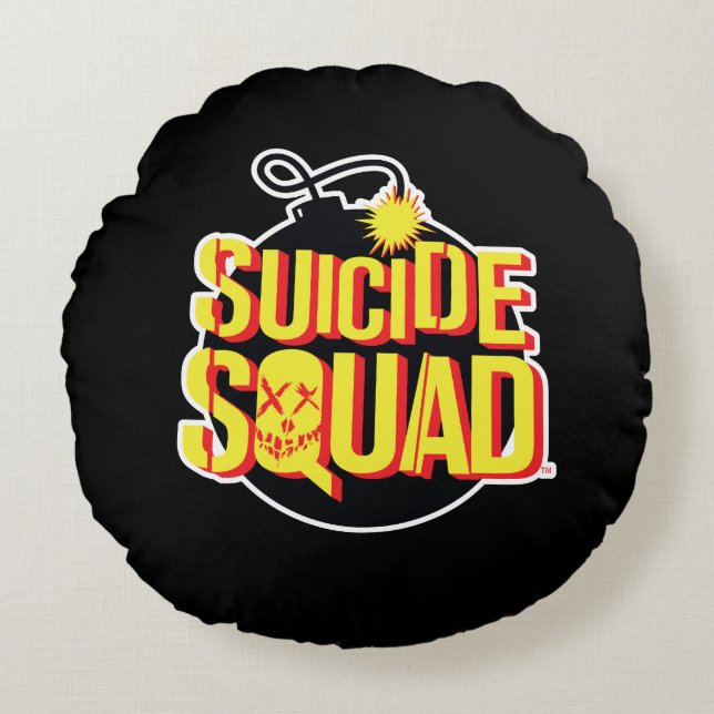 Suicide Squad | Bomb-Logo Rond Kussen (Voorkant)