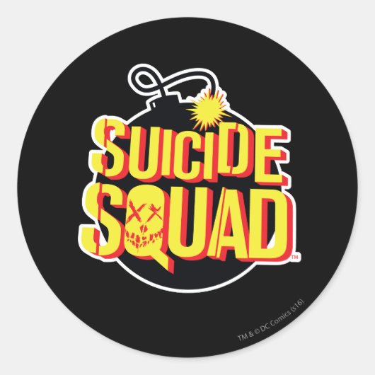 Suicide Squad | Bomb-Logo Ronde Sticker (Voorkant)