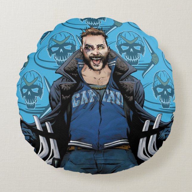 Suicide Squad | Boomerang Comic Book Art Rond Kussen (Voorkant)