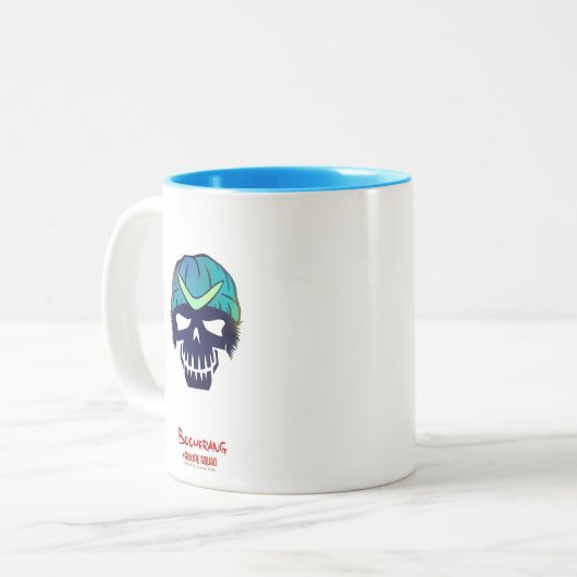 Suicide Squad | Boomerang Head Icon Tweekleurige Koffiemok (Voorkant links)