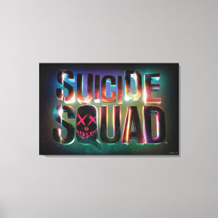 Suicide Squad   Colorful Glow Logo Canvas Afdruk