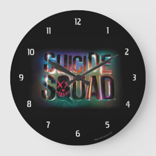 Suicide Squad   Colorful Glow Logo Grote Klok