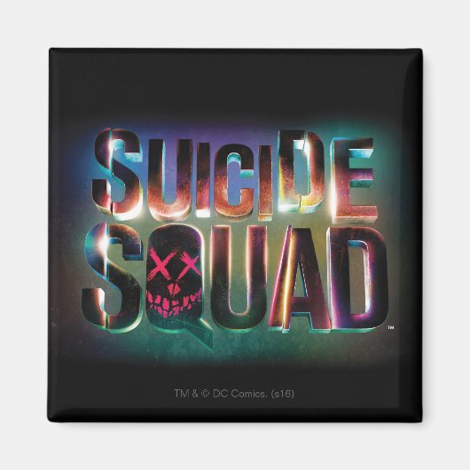Suicide Squad | Colorful Glow Logo Magneet (Voorkant)