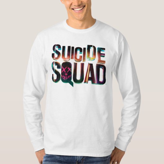 Suicide Squad | Colorful Glow Logo T-shirt (Voorkant)
