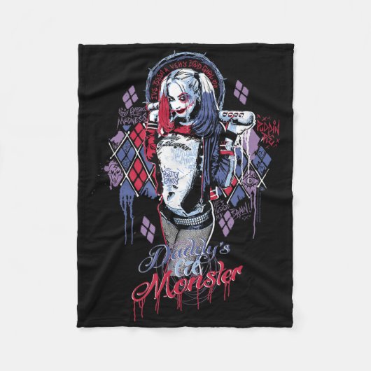 Suicide Squad Daddys Little Monster Fleece Deken (Voorkant)