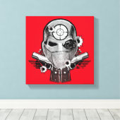 Suicide Squad | Deadshot Masker & Pistolen Tattoo  Canvas Afdruk (Insitu (Houten vloer))