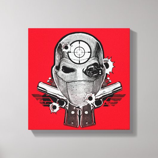 Suicide Squad | Deadshot Masker & Pistolen Tattoo  Canvas Afdruk (Voorkant)
