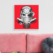 Suicide Squad | Deadshot Masker & Pistolen Tattoo  Canvas Afdruk (Insitu (Woonkamer))