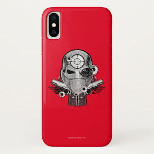 Suicide Squad Deadshot Masker & Pistolen Tattoo iPhone X Hoesje