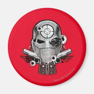 Suicide Squad Deadshot Masker & Pistolen Tattoo Magneet