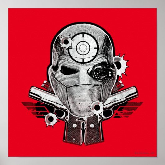 Suicide Squad | Deadshot Masker & Pistolen Tattoo  Poster (Voorkant)