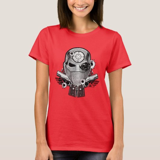 Suicide Squad | Deadshot Masker & Pistolen Tattoo  T-shirt (Voorkant)