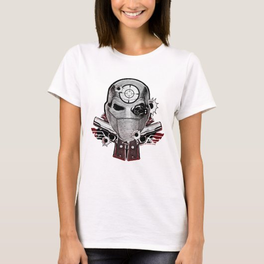 Suicide Squad | Deadshot Masker & Pistolen Tattoo  T-shirt (Voorkant)
