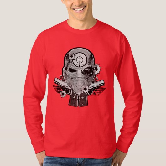 Suicide Squad | Deadshot Masker & Pistolen Tattoo  T-shirt (Voorkant)