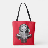 Suicide Squad | Deadshot Masker & Pistolen Tattoo  Tote Bag (Achterkant)