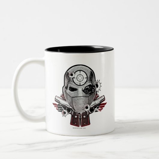 Suicide Squad | Deadshot Masker & Pistolen Tattoo  Tweekleurige Koffiemok (Links)