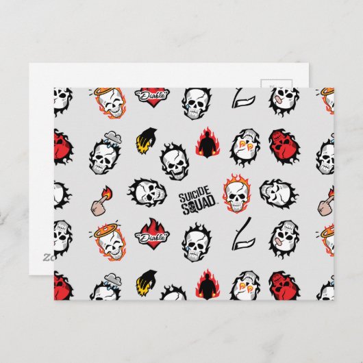 Suicide Squad | Diablo Emoji Pattern Briefkaart (Voorkant / Achterkant)