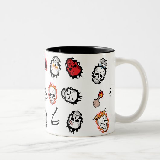 Suicide Squad | Diablo Emoji Pattern Tweekleurige Koffiemok (Rechts)