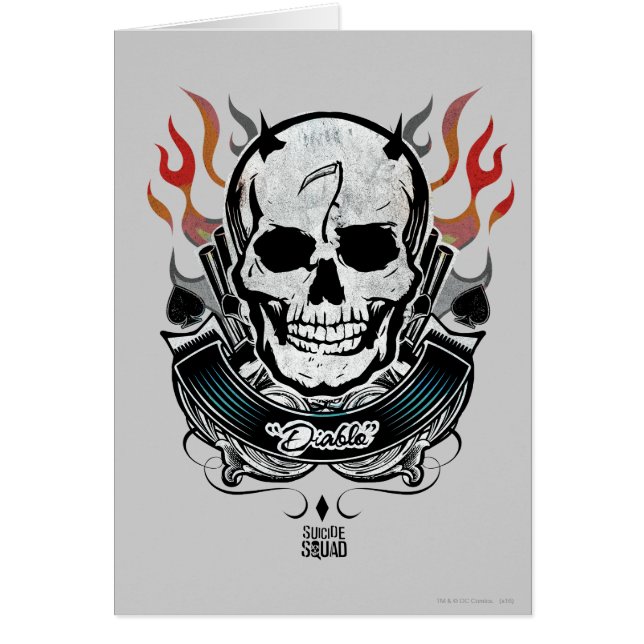 Suicide Squad | Diablo Skull & Flames Tattoo Art (Voorkant)