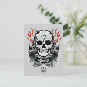 Suicide Squad | Diablo Skull & Flames Tattoo Art Briefkaart (Staand voorkant)