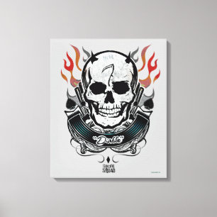 Suicide Squad Diablo Skull & Flames Tattoo Art Canvas Afdruk