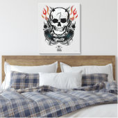 Suicide Squad | Diablo Skull & Flames Tattoo Art Canvas Afdruk (Insitu (Slaapkamer))