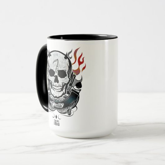 Suicide Squad | Diablo Skull & Flames Tattoo Art Mok (Voorkant links)