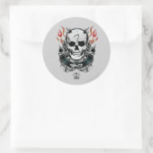 Suicide Squad | Diablo Skull & Flames Tattoo Art Ronde Sticker (Tas)