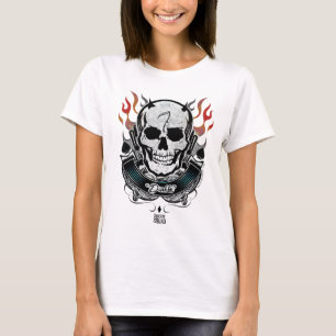 Suicide Squad Diablo Skull & Flames Tattoo Art T-shirt