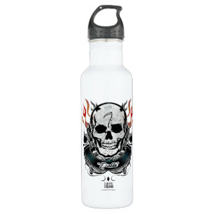 Suicide Squad   Diablo Skull & Flames Tattoo Art Waterfles