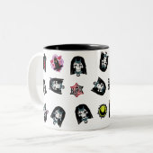Suicide Squad | Enchantress Emoji Pattern Tweekleurige Koffiemok (Voorkant links)