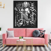 Suicide Squad | Foto Harley Quinn Typografie Canvas Afdruk (Insitu (Woonkamer))