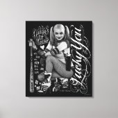 Suicide Squad | Foto Harley Quinn Typografie Canvas Afdruk (Voorkant)