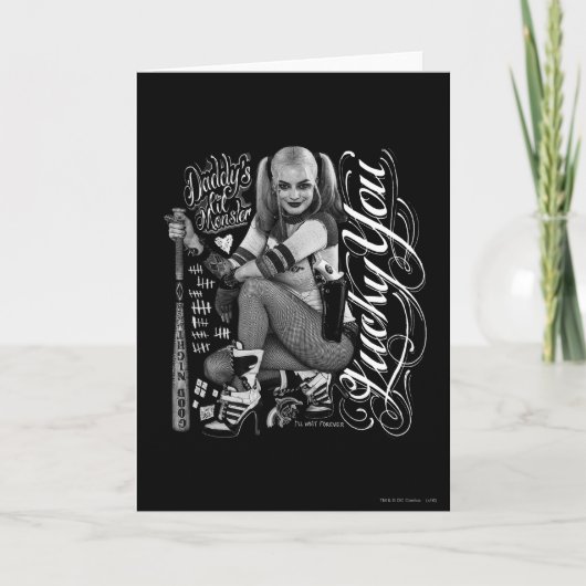Suicide Squad | Foto Harley Quinn Typografie Kaart (Voorkant)
