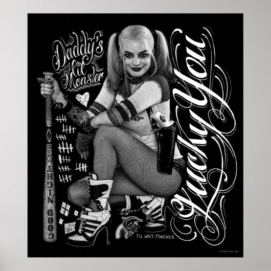 Suicide Squad | Foto Harley Quinn Typografie Poster (Voorkant)