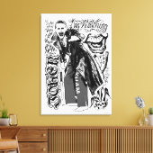 Suicide Squad | Foto Joker Typografie Canvas Afdruk (Insitu (Woonkamer))