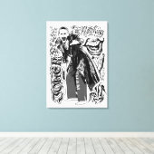 Suicide Squad | Foto Joker Typografie Canvas Afdruk (Insitu (Houten vloer))