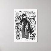 Suicide Squad | Foto Joker Typografie Canvas Afdruk (Voorkant)