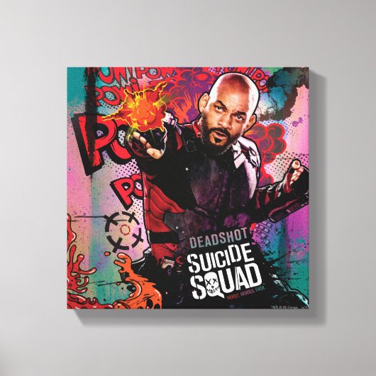 Suicide Squad | Graffiti in doodshot Canvas Afdruk (Voorkant)