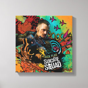 Suicide Squad Graffiti met kenmerk Rick Flag Canvas Afdruk