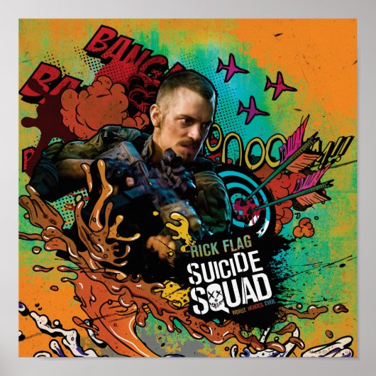 Suicide Squad | Graffiti met kenmerk Rick Flag Poster (Voorkant)