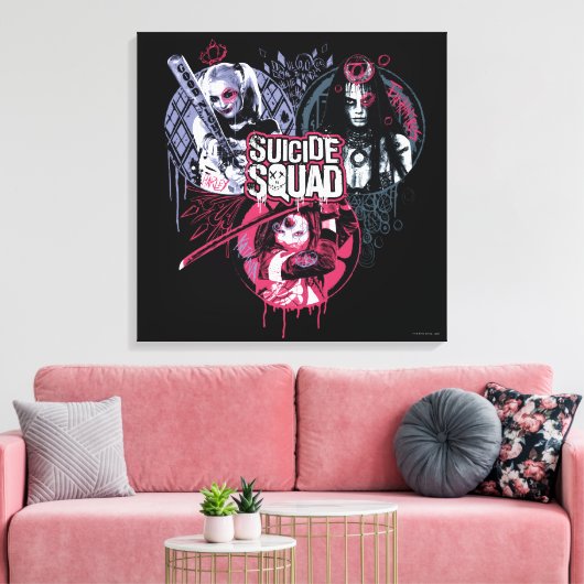 Suicide Squad | Graffiti-toegangspasjes voor klein Canvas Afdruk (Insitu (Woonkamer))