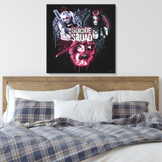 Suicide Squad | Graffiti-toegangspasjes voor klein Canvas Afdruk (Insitu (Slaapkamer))