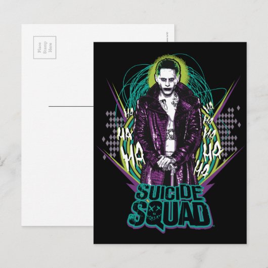 Suicide Squad | Grafisch joker Retro Rock Briefkaart (Voorkant / Achterkant)