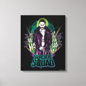 Suicide Squad | Grafisch joker Retro Rock Canvas Afdruk (Voorkant)