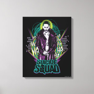 Suicide Squad   Grafisch joker Retro Rock Canvas Afdruk