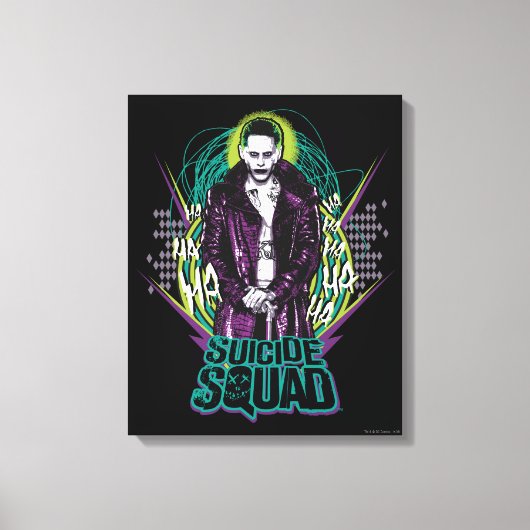 Suicide Squad | Grafisch joker Retro Rock Canvas Afdruk (Voorkant)
