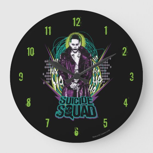Suicide Squad | Grafisch joker Retro Rock Grote Klok (Voorkant)